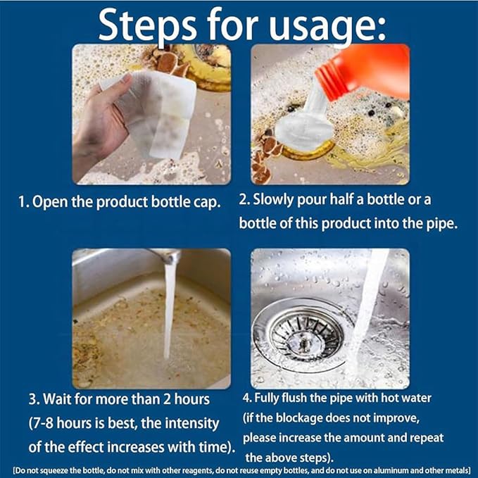 Pipeline Dredging Agent-Momeng Kitchen Unblockerle Powerful Pipe Dredge Agent Sink Drain Cleaner for Kitchen Toilet Pipeline Cleaning Tool Suitable for Various Pipes. (1pc)