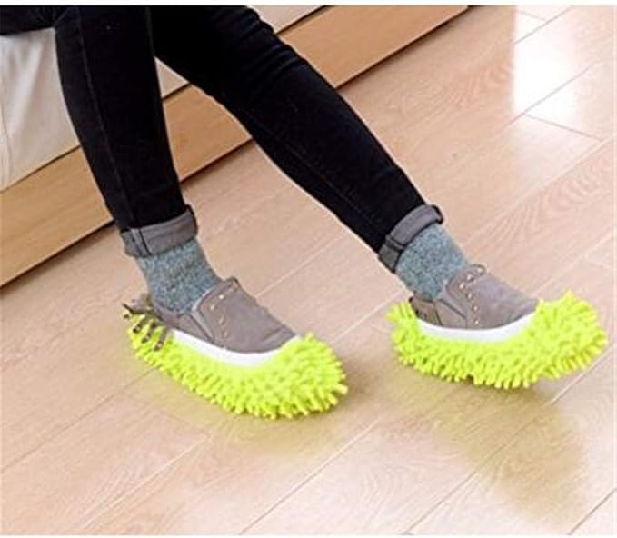 5 Pairs Washable Dust Mop Slippers Microfiber Cleaning Mop Slippers Shoes Dust Floor Cleaner Multi-Function Floor Cleaning Shoes Cover (GreenBlueOrangePurplePink）