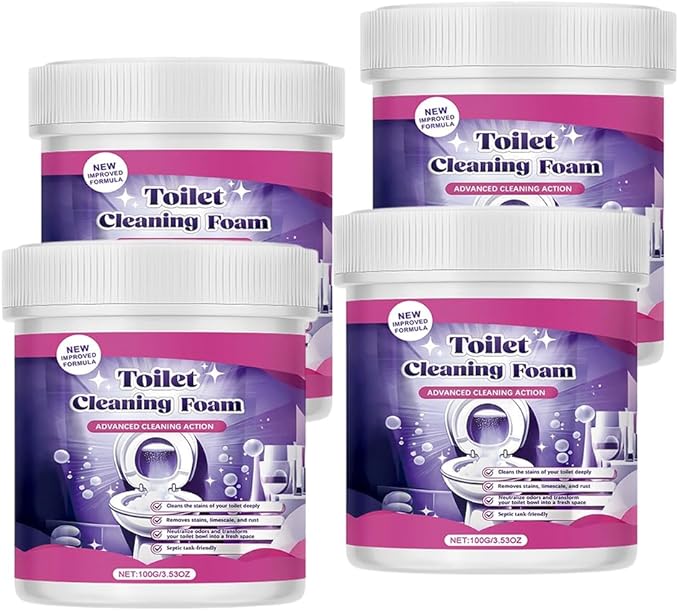 2026 New Toilet Bowl Cleaner Toilet Cleaning Foam Power Foaming Toilets Clean Clean Foam Cleaner Touch Free Foaming Powder – Bathroom Cleaning Powder (4PCS)