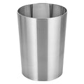 mDesign Stainless Steel Round Metal Trash Can Small 4 Gallon Wastebasket Garbage Basket Bin for Bathroom Bedroom Kitchen or Home Office Holds Waste and Recycle Mirri Collection Brushed