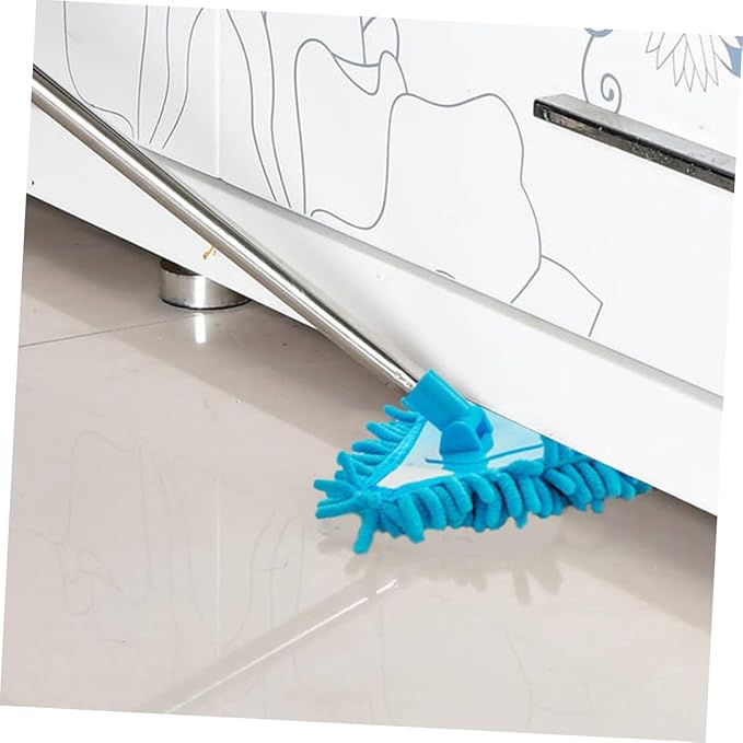 1Pc Mini Triangular Mop Rotatable Household Cleaning Tool with Lightweight Design Flexibility for Under Furniture Blue Color for Bathroom and Table Cleaning