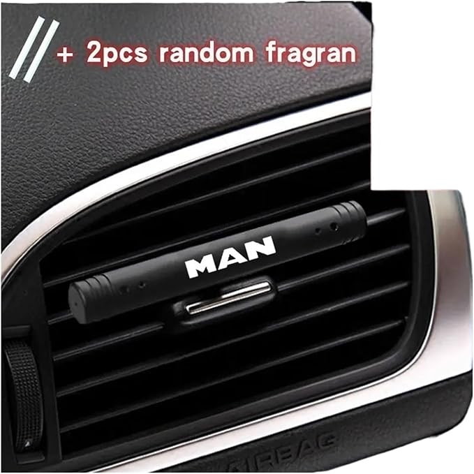 Car Interior Air Freshener Vent Clip - Aromatherapy Diffuser for MAN TGX TGM TGA TGS TGE - Solid Scented Air Freshener Accessory(Black for man)