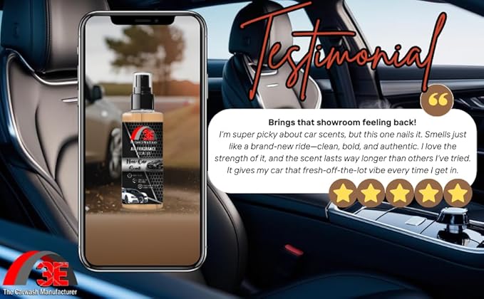 Car Air Freshener Concentrate 128 fl oz Professional Automotive Interior Fragrance Ready to Use Liquid Multiple Scents (New Car Smell)
