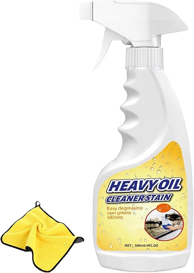 Heavy Duty Kitchen Degreaser Spray 300/500ml Heavy Oil Cleaner Stain Multi Purpose Cleaner Grease and Grime for Range Hood Oven Pots and Cabinet (500ml)