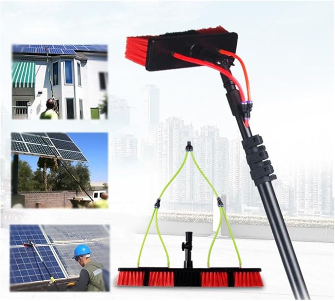 Window Washing Kit with Extension Pole Solar Panel Cleaning Kit Multi Angle Adjustable and Telescopic for Cleaning Photovoltaic and Solar Panels and Other Cleaning Activities.