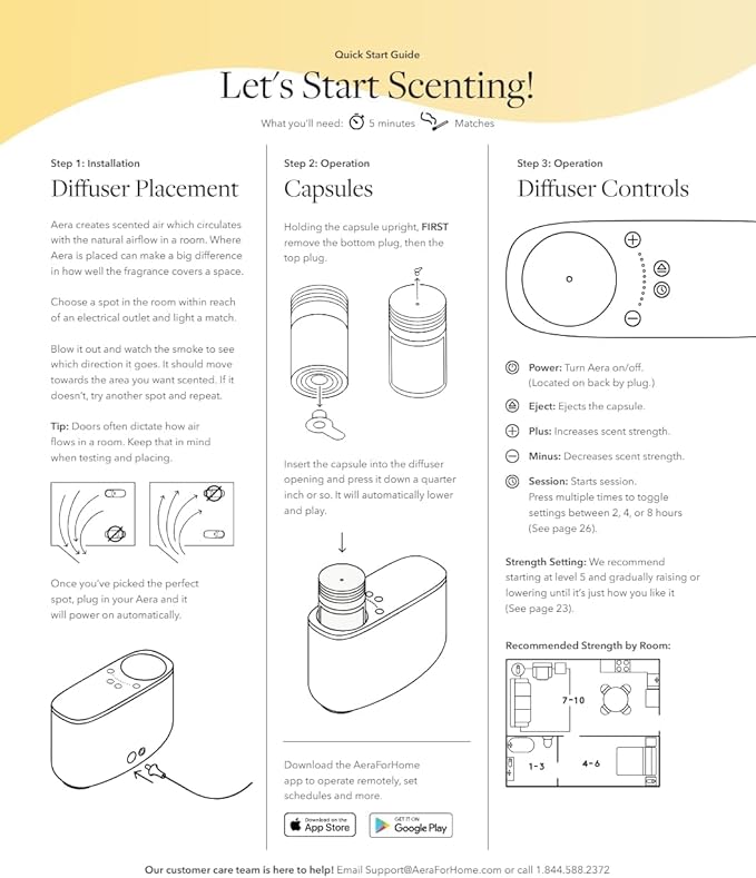 Aera Waterless Plug-in Essential Oil Diffuser for Large Rooms + Moondance Fragrance Capsule – Wi-Fi App &amp Alexa Control – Luxury Home Fragrance Scent Machine Starter Kit (Includes 1 Capsule)