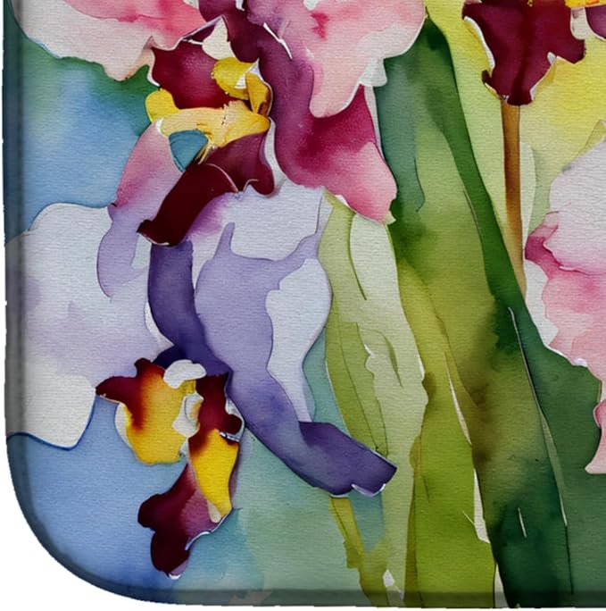 Caroline's Treasures DAC1589DDM Orchids in Watercolor Dish Drying Mat Absorbent Dish Drying Mat Pad for Kitchen Counter Dish Drainer Mat for Countertop 14 x 21 Multicolor