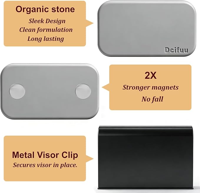 Car Air Freshener - Stone Air Freshener - Car Odor Eliminator - Car Fresheners Long Lasting - Variety 3 Pack Starter Kit - VISOR CLIP INCLUDED (Teak-Cabana-Grove)