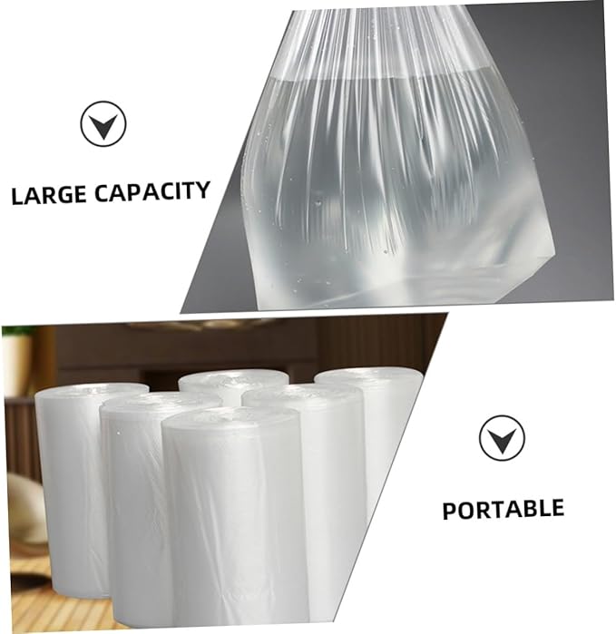 VICASKY Thickened Plastic Trash Bags 6 Rolls 45x50cm 30 Pieces Each Disposable Garbage Bags for Kitchen Bathroom Bedroom Home Use