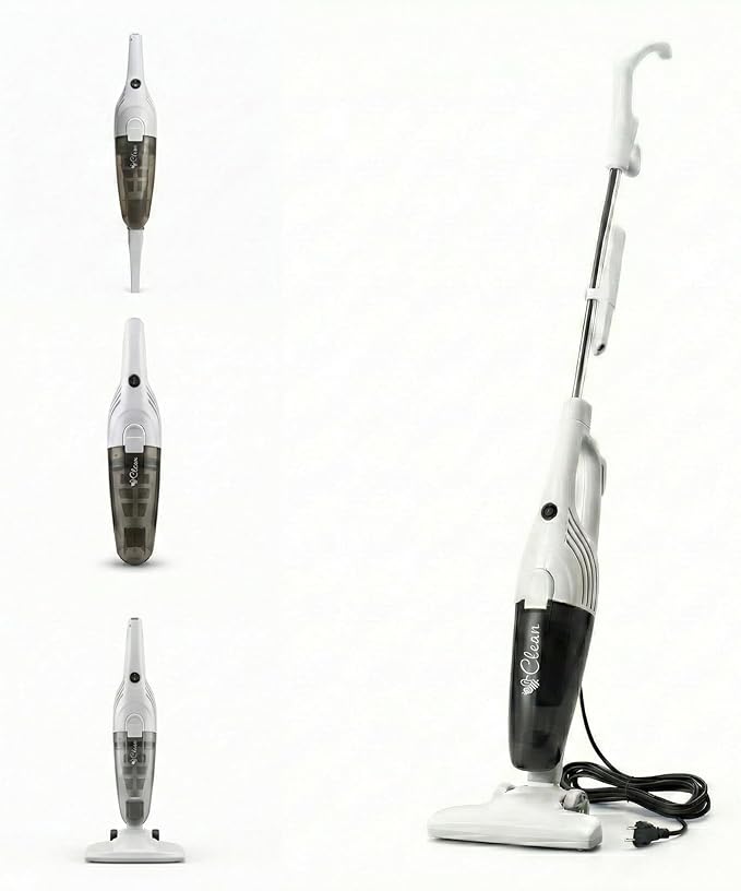 Stick Vacuum Cleaner 600W Corded Bagless Upright Vacuum for Carpet Hardwood Tile Floors Lightweight with Crevice Tool Picks Up Pet Hair Human Hair Great for Home Dorm Small Spaces
