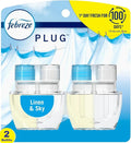 Febreze Plug with Fade Defy Technology Air Freshener (2) of 0.87 fl oz Refills (Linen &amp Sky)