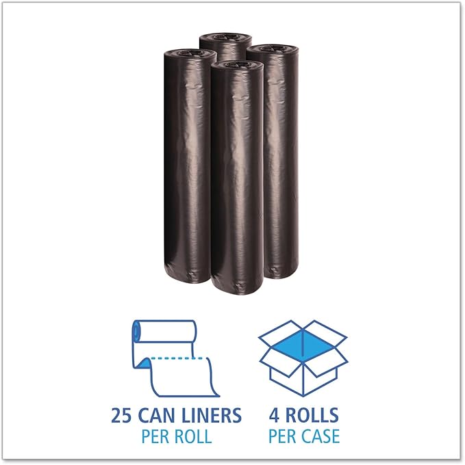 45 Gallon Extra Heavy-Duty Black Trash Bags 1.2 Mil | 40 x 46 Garbage Can Liners 100 Bulk Count