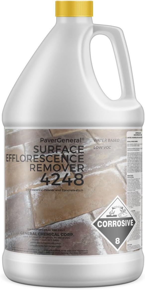 DeckGeneral Surface Efflorescence Remover 4248 | Efflorescence &amp Rust Stain Remover | Waterproofing &amp Sealant Prep | 1 Gallon