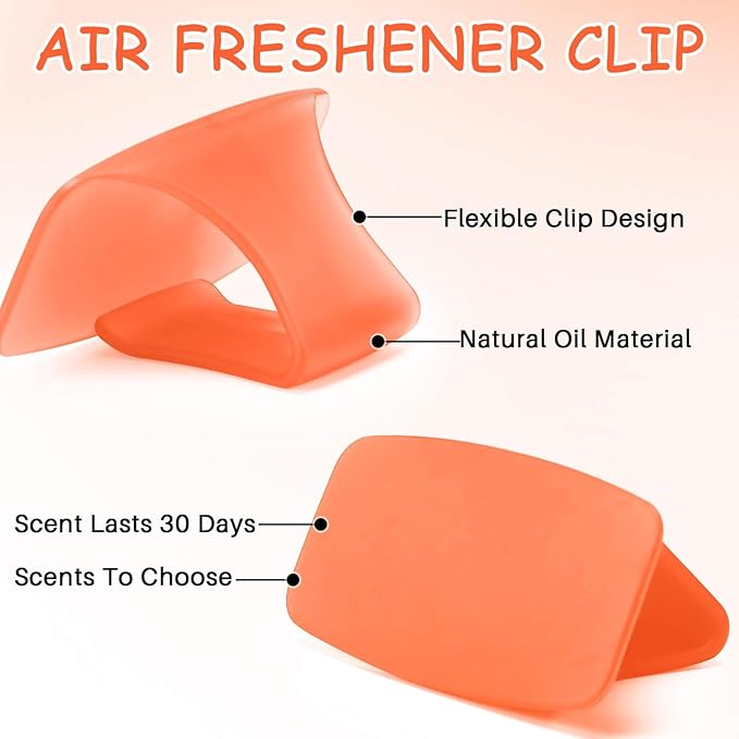 LemonRoad 12 Pack Toilet Bowl Deodorizer Rim Hanger Air Freshener Fruity Scent Toilet Bowl Fresheners for Bathroom Car Wardrobe (Orange)