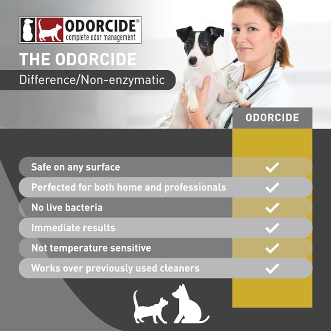Odorcide K.O.E. Apricot Odor Eliminator Concentrate for Strong Odor for Cages Runs &amp More – Home &amp Kennel w/Safe Non-Enzymatic Formula - 128 oz