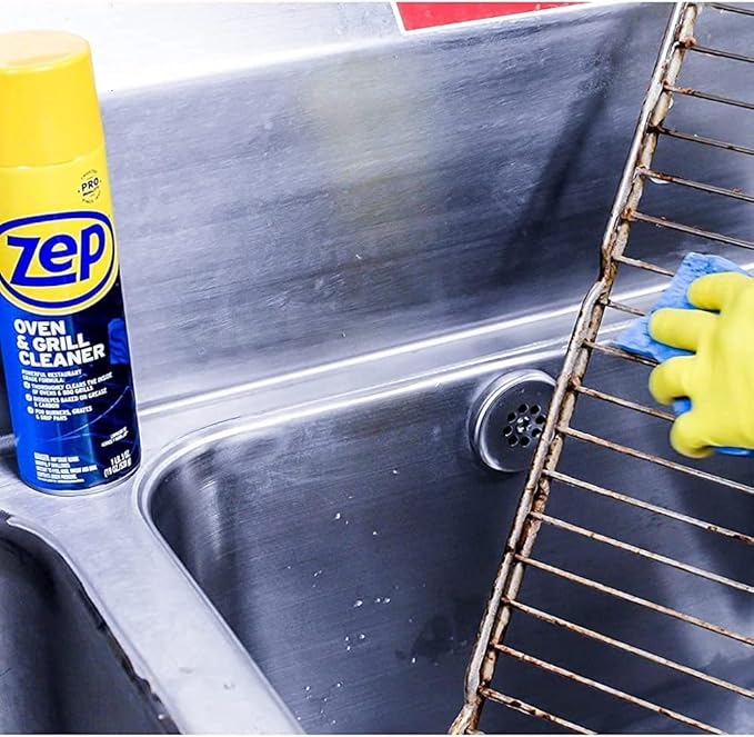 Zep Heavy-Duty Oven and Grill Cleaner - 19 oz (Case of 4) ZUOVGR19 - Dissolves Grease on Contact on Burners Grates and Drip Pans