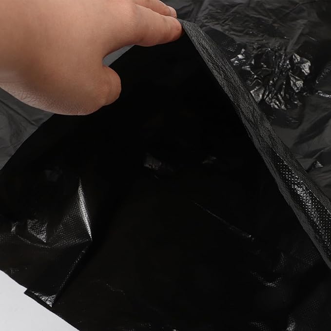 Black Garbage Bags 90x110cm 2.5 Mil Thick 25pcs Thick Plastic Trash Bags for Office Kitchen Bathroom Bedroom Wastebasket Liners