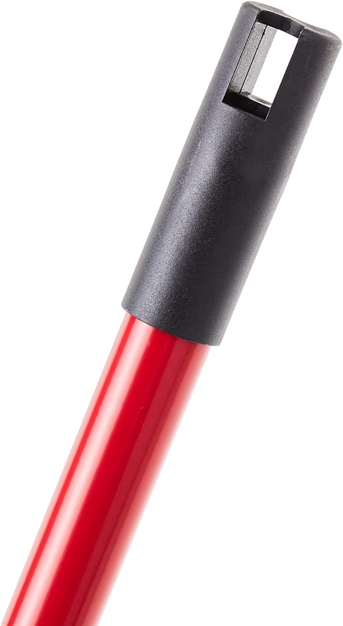 Amazon Basics Angle Broom With Metal Handle for Floor Cleaning and Sweeping 11 inches Wide 6-Pack Black &amp Red