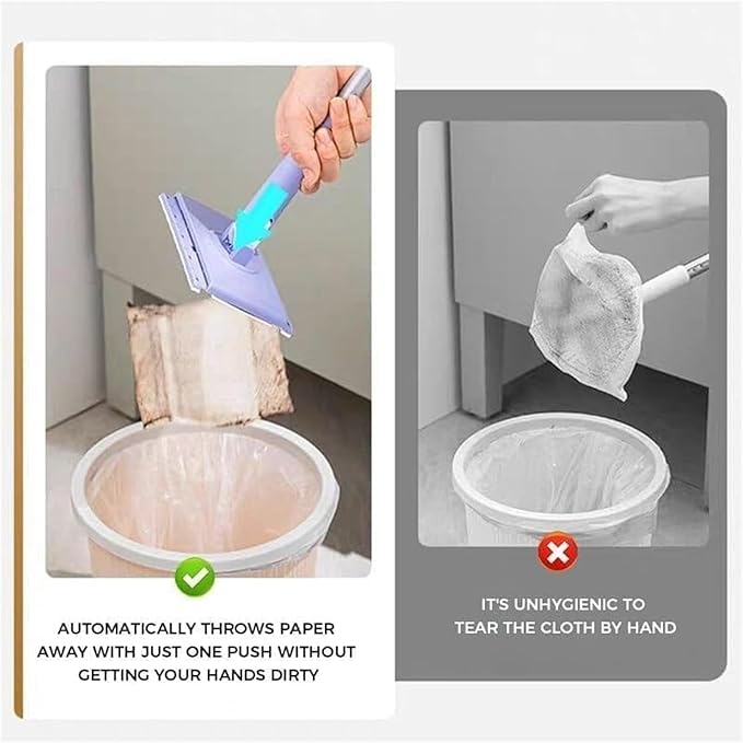Snap Grip Minimop Clever Snap-Grip Mini Mop Reusable Wash-Free Mini Mop Dry and Wet Use 40inch Locking Handle for Gaps &amp Multi-Surface Retractable and Adjustable