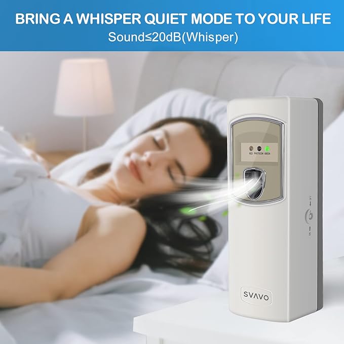SVAVO Automatic Air Freshener Dispenser - Wall Mounted/Free Standing Auto Aerosol Spray Dispenser Programmable Fragrance Dispenser for Indoor-Bedroom Hotel Office Commercial Place Grey