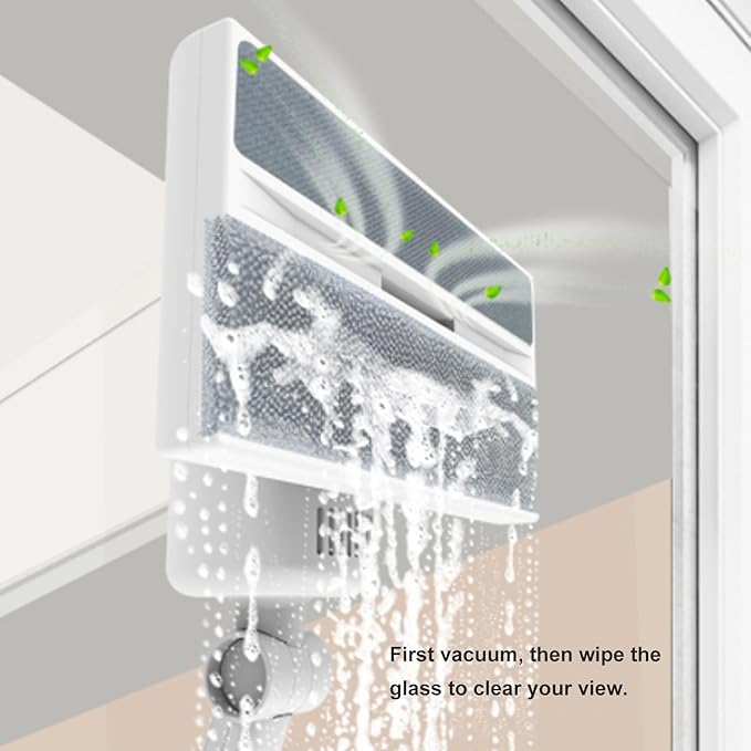 Cordless Window Vacuum Cleaner Portable Electric Glass Window Cleaning Tool with 180° Adjustable Head Rechargeab Window Cleaner Squeegee for Window Tile Glass Mirror