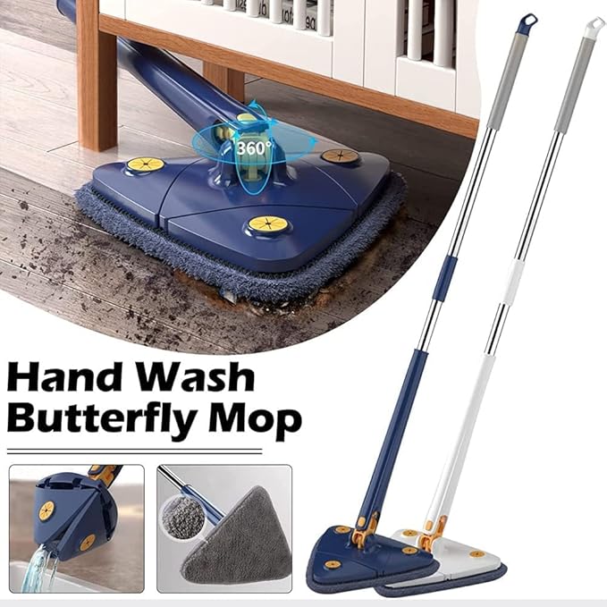 360° Rotating Triangle Mop Imitation Spin Hand Free Hand Washing Mop New Triangle Spin Home Water Butterfly Rotating 12027(Z)
