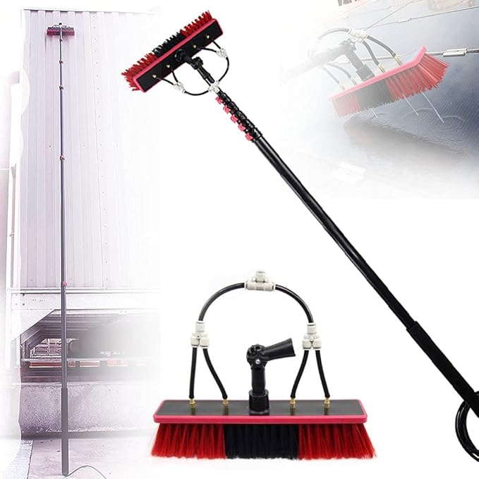 Telescopic Window Cleaner Telescopic Rod Water-Bearing with Hose Connection 3.6M-11M for Solar Systems and Windows Truck Windows Window Glass Wall photovoltaic Panel cle