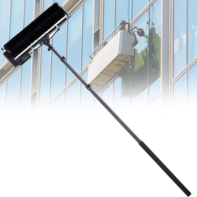 3.5m/5.5m/7.5m Adjustable Window Glass Cleaning Tool Electric Solar Panel Cleaner with Extendable Aluminum Pole7.5M