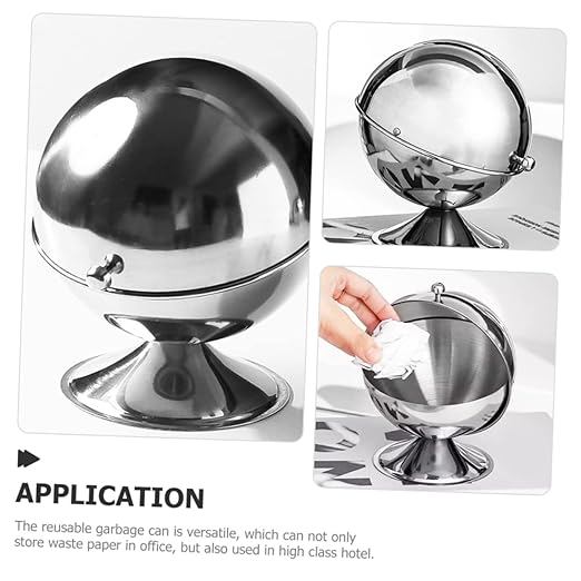 Stainless Steel Mini Trash Can with Lid Compact Covered Wastebasket for Office Bedroom and Kitchen Stylish Indoor Garbage Bin for Small Spaces