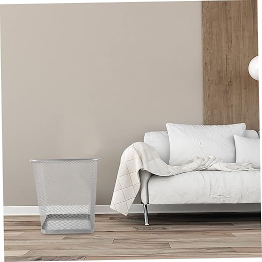 Practical Wire Mesh Trash Can Sturdy Metal Wastebasket for Home Office Kitchen and Bathroom Breathable Design Small Easy to Clean Versatile Garbage Holder