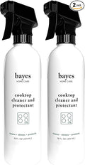 Bayes Cooktop Cleaner and Protectant for Daily Use - Cleans Shines and Protects Ceramic Glass and Enamel Cooktops - For Fingerprints Grease Residue and Smudges - 16 oz 2 Pack
