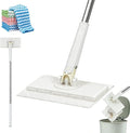 Snap Grip Mini MopCloth Changing Mini Mop360 Rotating Wet Dry for Whole House CleaningFoldable 35inch Retractable Long Handle Mopping Stick (White1*p+6*Cloth)