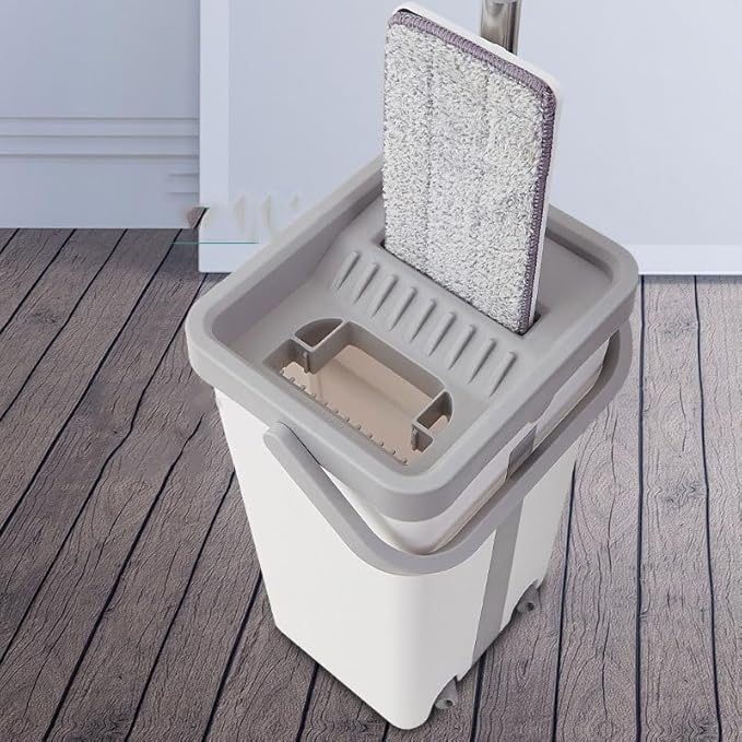 Flat mop Bucket Set no Need to wash by Hand Flat  Scraper and Music  Dry and Wet Dual-Purpose