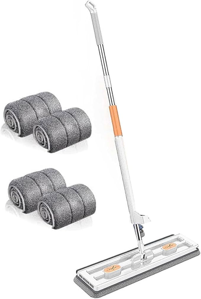 Large Flat Mop Set 360° Rotation Floor Tool with 2/4/6 Microfibre Mop