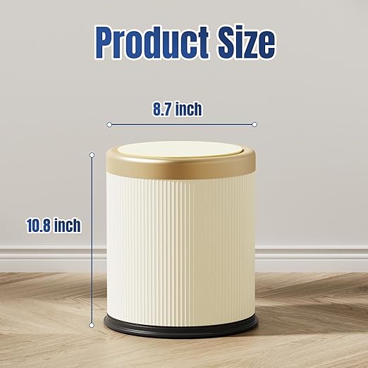 stonespace Bathroom Trash Can Automatic Touchless Motion Sensor Trash Can for Bathroom Office Bedroom 2.8 Gallon Dog Proof Garbage Can Cream White