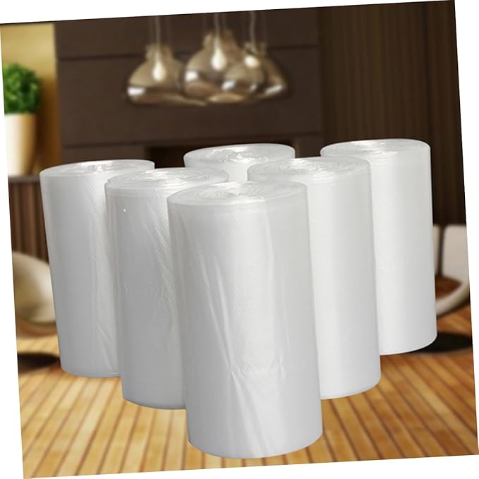 6 Rolls Thickened Plastic Trash Bags for Home Kitchen and Bathroom Flat Opening Garbage Bags 45x50cm Disposable Waste Liners for Bedroom and Household Use