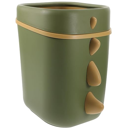 Cartoon Dinosaur Trash Can Large Capacity Green Wear-Resistant Wastebasket for Room and Home Office Storage
