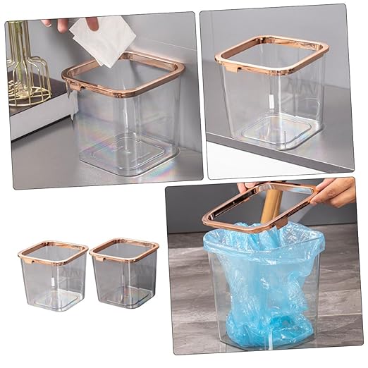 DECHOUS 2pcs Storage Bins Trash Can Pressure Ring Heavy Duty Garbage Bin Wastebasket Kitchen Garbage