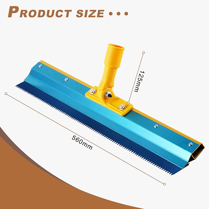 Notched Squeegee for Self Leveling Self-Leveling Floor Squeegee with 78.7 Long Stainless Steel Handle Cement Floor Leveling Tool Construction Tool with 3 Racks