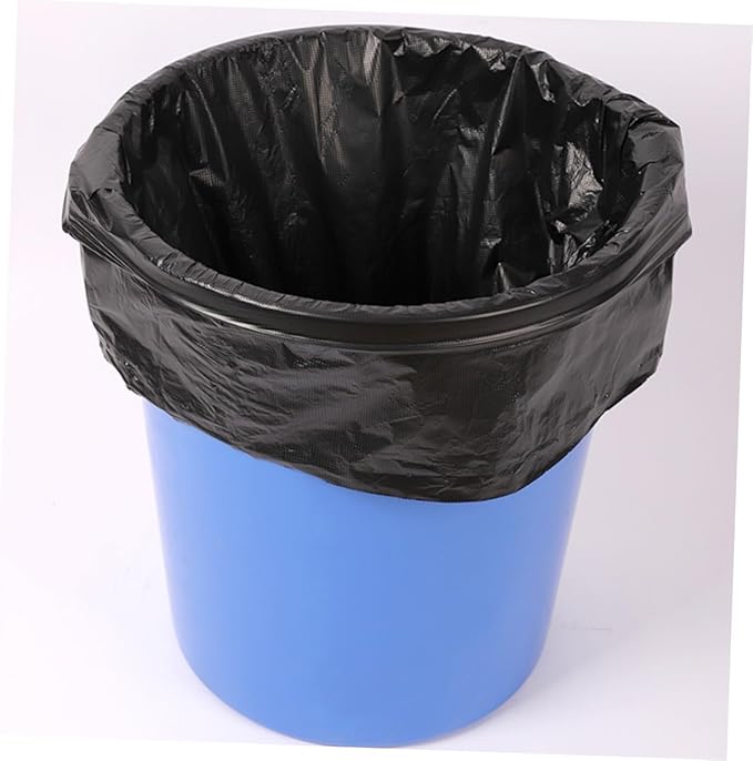 CLISPEED Extra Large Garbage Bags 50pcs 80x100cm Black Heavy Duty Contractor Trash Bags for Outdoor Commercial Gardening Office and Residential Use