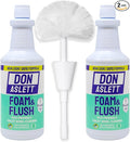 Don Aslett Johnny Mop &amp Foam n Flush Toilet Bowl Cleaner (32 Oz Bottle 2-Pack) Set | Environmentally Friendly &amp Biodegradable Organic Acid Formula Deodorizer | Scratch Free Bowl Swab
