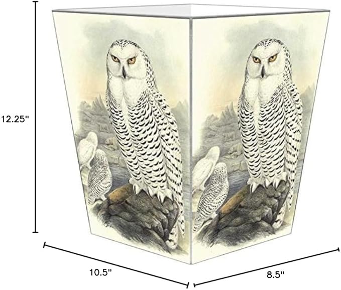 Marye-Kelley WB8427-Snowy Owl Wastepaper Basket