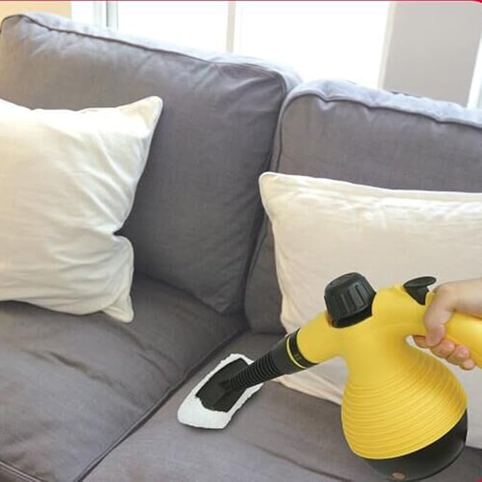 Mallofusa Portable Steam Cleaner Multi-Purpose Handheld Steam Cleaning Tool for Bathroom Kitchen Office Sofa Car Cleaning and Disinfecting No Chemicals Yellow