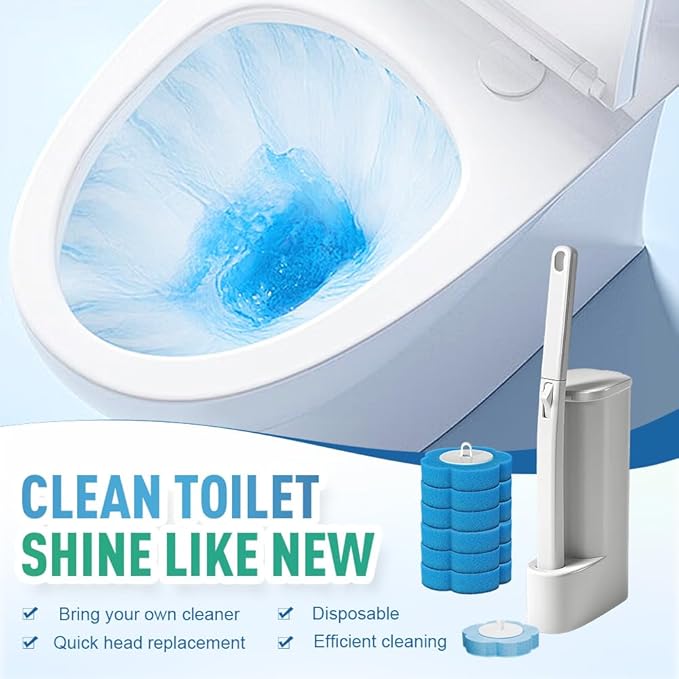 2025 Upgraded Disposable Toilet Cleaning System - 48PCS Pre-Soaked Toilet Brush &amp Holder Kit for Quick Bathroom &amp Sink Cleaning