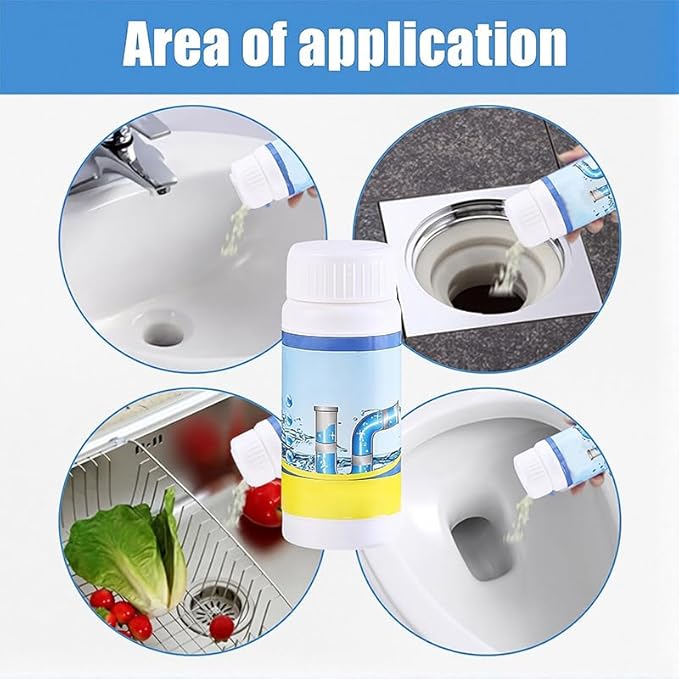 Foaming Sink &amp Drain Cleaner Powder 2026 Upgraded Fast-Acting Pipe Declogger for Kitchen Bathroom Shower Toilet Powerful Rapid Foam Drain Opener for Hair Grease &amp Odor Removal (5pcs)