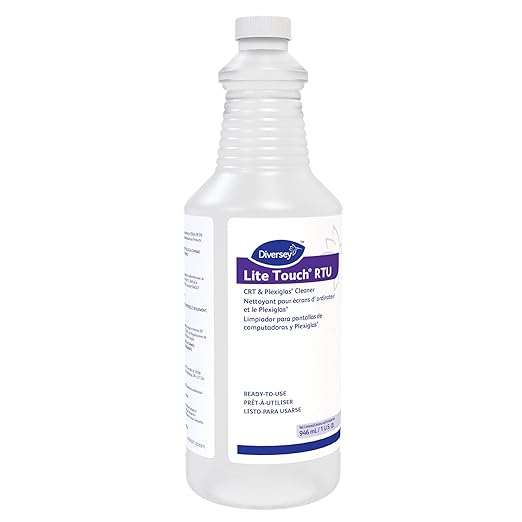 Diversey 03970. Lite Touch CRT &amp Plexiglas Cleaner Dissipates Static Charge &amp Repels Dust on Glass Screens &amp Displays Ready-to-Use Spray 32-Ounce (Pack of 12)