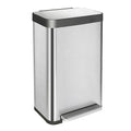 13 Gallon Stainless Steel Trash Can with Removable Inner Bucket Soft Close &amp Stay Open Lid Step-on Pedal – Modern Kitchen Garbage Can for Home Office or Commercial Use