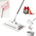 Snap Grip Mini Mop Zero-Touch Gap Dust Cleaner with 39in Lazy Mop Stick &amp Locking Head Disposable Dust Mop for House Wall Bathroom Toilet Corners Multi Surface Cleaning with 5 Cloths