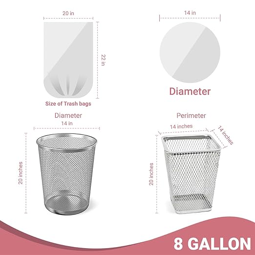 6 Gallon Strong Drawstring Trash Bags Garbage Bags (600 Count) - Bathroom Trash Can Bin Liners Plastic Bags for Home Office Kitchen White