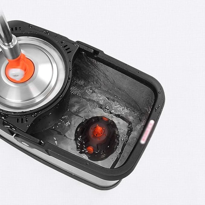 Mop Bucket - Rotary Stainless Steel Free Hand Wash Household Automatic Good God Drag MOP